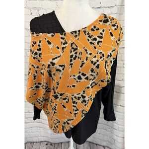 Isle By Melin Kayan Long Sleeve Top Blouse Asymmetrical Size S